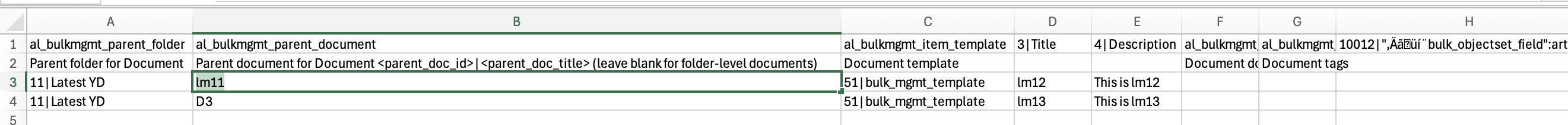 Bulk creation CSV with an ambiguous parent document title in the al_bulkmgmt_parent_document column